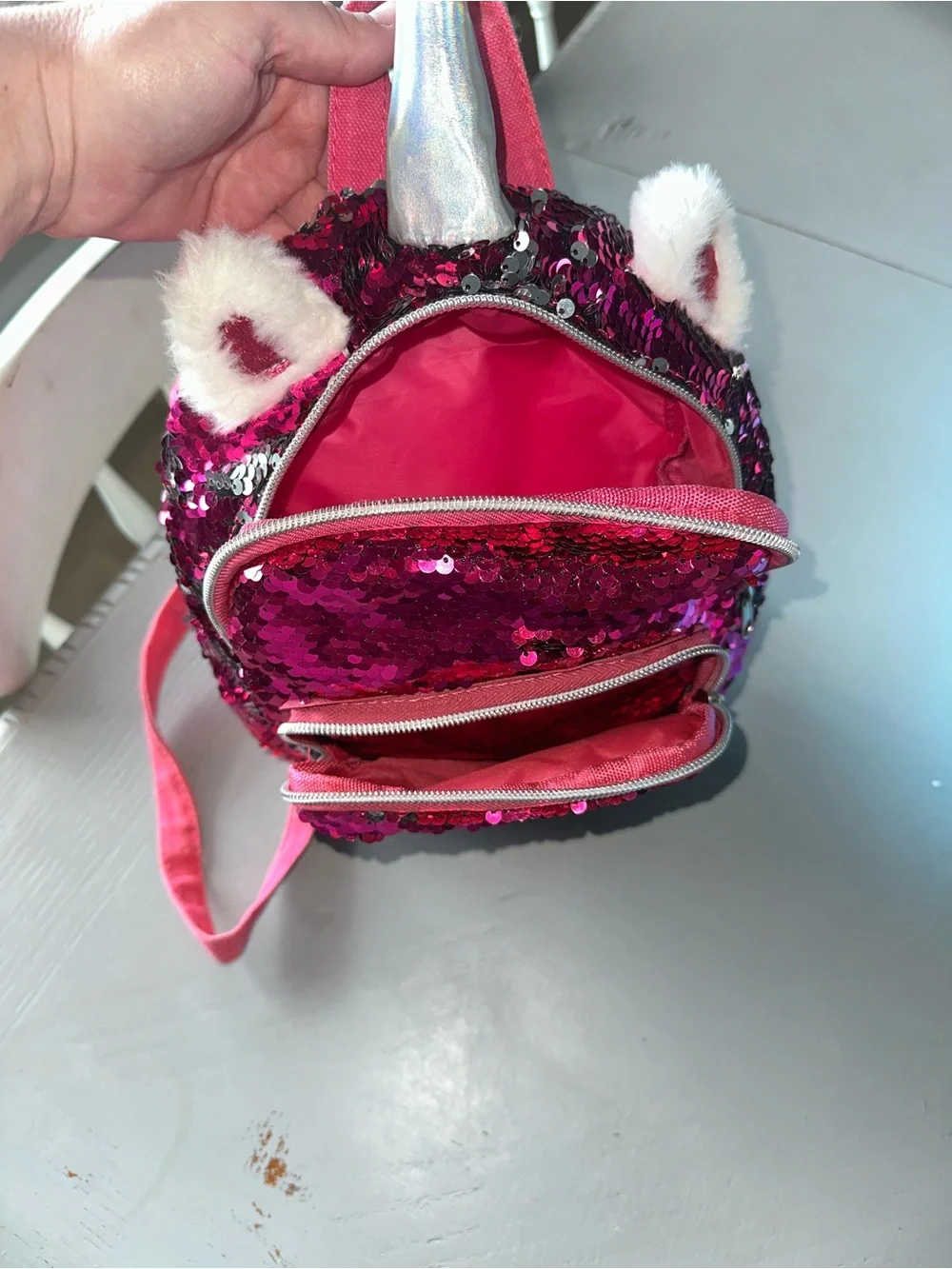 Kids Sequin Unicorn Backpack - Pink